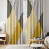 Scandinavian Minimalist Yellow Gray Blackout Window Curtain CHARLOTTE