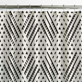 African Mudcloth Print Black Off-White Ethnic Shower Curtain LUSAKA