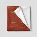 Minimalist Terracotta Rust Burnt Orange Ivory Fleece Throw Blanket NIAMEY