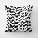 African Mudcloth Print Black White Throw Pillow Cover ZAIRE