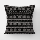 African Black White Mudcloth Ethnic Throw Pillow Cover ABUJA