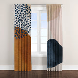 Abstract Art Terracotta Blush Pink Blue Ivory Beige Modern Boho Blackout Window Curtains ADELE - 2 Panels