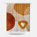 Abstract Art Terracotta Orange Ivory Beige Boho Shower Curtain ADELE