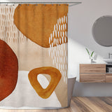 Abstract Art Terracotta Orange Ivory Beige Boho Shower Curtain ADELE