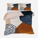Abstract Art Terracotta Blush Pink Blue Ivory Boho Cotton Duvet Cover Set ADELE