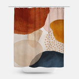 Abstract Art Terracotta Orange Blush Pink Blue Ivory Beige Boho Shower Curtain ADELE