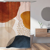 Abstract Art Terracotta Orange Blush Pink Blue Ivory Beige Boho Shower Curtain ADELE