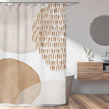 Abstract Art Ivory White Beige Neutral Boho Shower Curtain ADELE