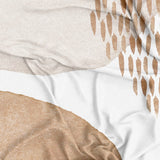 Abstract Art Ivory White Beige Neutral Boho Tablecloth ADELE