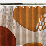 Abstract Art Terracotta Orange Ivory Beige Boho Shower Curtain ADELE