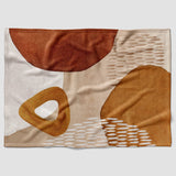Abstract Art Terracotta Orange Ivory Beige Boho Fleece Throw Blanket ADELE
