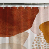 Abstract Art Terracotta Orange Blush Pink Blue Ivory Beige Boho Shower Curtain ADELE