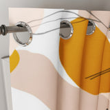 Abstract Shapes & Botanical Leaves Pastel Boho Blackout Window Curtains ADELINE - 2 Panels