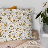 Retro Botanical Yellow Wild Flowers Farmhouse Throw Pillow Cover AMARYLLIS