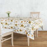 Retro Botanical Yellow Wildflower Farmhouse Tablecloth AMARYLLIS