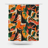 Exotic Jungle Plants Orange Tropical Shower Curtain AMAYA