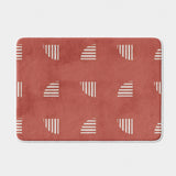 Mid Century Modern Minimalist Geometric Rust Bath Mat ANNAR