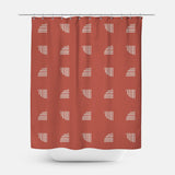 Mid Century Modern Minimalist Geometric Rust Shower Curtain ANNAR