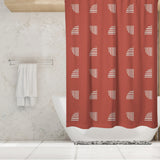 Mid Century Modern Minimalist Geometric Rust Shower Curtain ANNAR