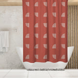 Mid Century Modern Minimalist Geometric Rust Shower Curtain ANNAR