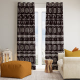 African Black White Mudcloth Ethnic Blackout Window Curtain ABUJA