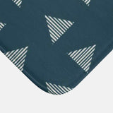 Mid Century Modern Minimalist Geometric Navy Blue Bath Mat BJORN
