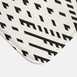 African Mudcloth Print Black Off-White Ethnic Bath Mat LUSAKA