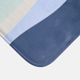Abstract Minimalist Blue Shades Ocean Coastal Bath Mat OCEAN