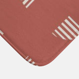 Mid Century Modern Minimalist Geometric Rust Bath Mat ANNAR