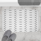 Minimalist Black White Farmhouse Boho Farmhouse Bath Mat CASABLANCA