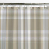 Beige White Checkered Tartan Rustic Neutral Farmhouse Shower Curtain NELLIE