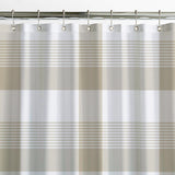 Beige White Checkered Tartan Rustic Neutral Farmhouse Shower Curtain NELLIE