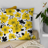 Abstract Bermuda Yellow Floral Throw Pillow Cover BERMUDA