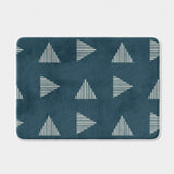 Mid Century Modern Minimalist Geometric Navy Blue Bath Mat BJORN