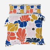 Abstract Multicolor Retro 70s Floral Cotton Duvet Cover Set BLOSSOM