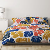 Abstract Multicolor Retro 70s Floral Cotton Duvet Cover Set BLOSSOM