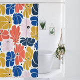 Abstract Multicolor Retro 70s Floral Shower Curtain BLOSSOM