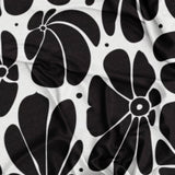 Abstract Black White Retro 70s Floral Tablecloth BLOSSOM
