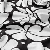 Abstract Black White Retro 70s Floral Cotton Duvet Cover Set BLOSSOM