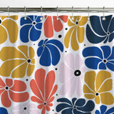Abstract Multicolor Retro 70s Floral Shower Curtain BLOSSOM