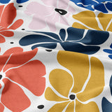 Abstract Multicolor Retro 70s Floral Cotton Duvet Cover Set BLOSSOM