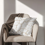 Abstract Beige White Retro 70s Floral Throw Pillow Cover BLOSSOM