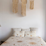 Sun Moon Sunburst Stars Celestial Boho Chic Cotton Duvet Cover Set COSMOS