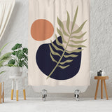 Abstract Natural Earthy Tones Botanical Organic Shower Curtain HELSA