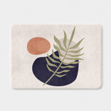 Abstract Natural Earthy Tones Botanical Organic Bath Mat HELSA
