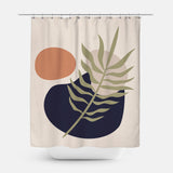 Abstract Natural Earthy Tones Botanical Organic Shower Curtain HELSA