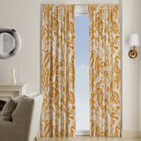 Wild Flowers Field Botanical Mustard Yellow Blackout Window Curtain CALLA