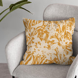 Wild Flowers Field Botanical Mustard Yellow Throw Pillow Cover CALLA