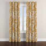 Wild Flowers Field Botanical Mustard Yellow Blackout Window Curtain CALLA