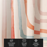 Watercolor Abstract Art Pale Pink Pastel Boho Blackout Window Curtains CANDY - 2 Panels